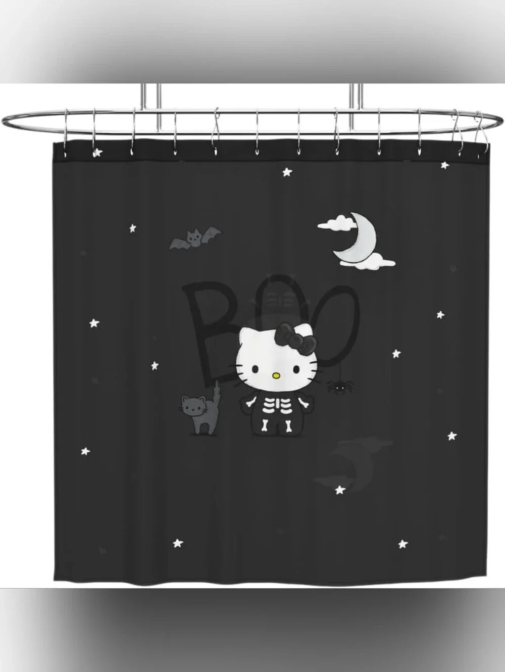 Brand New Hello Kitty Halloween Skelwton Shower Curtain - Picture 1 of 6